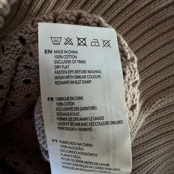 NWOT New VARLEY Lily Knit Polo Tan Perforated Quarter Zip Collared Sweater XS - Picture 7 of 13